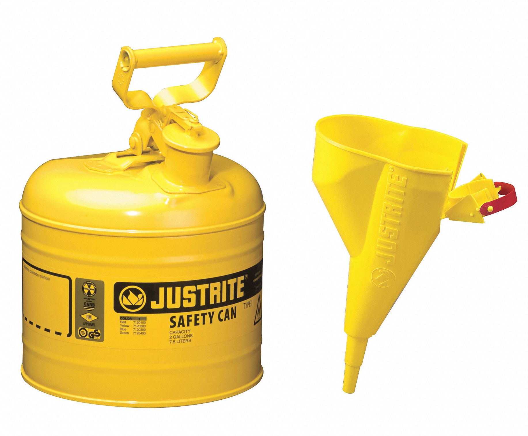 Type I Safety Can, 2 gal, Ylw, 13-3/4In H
