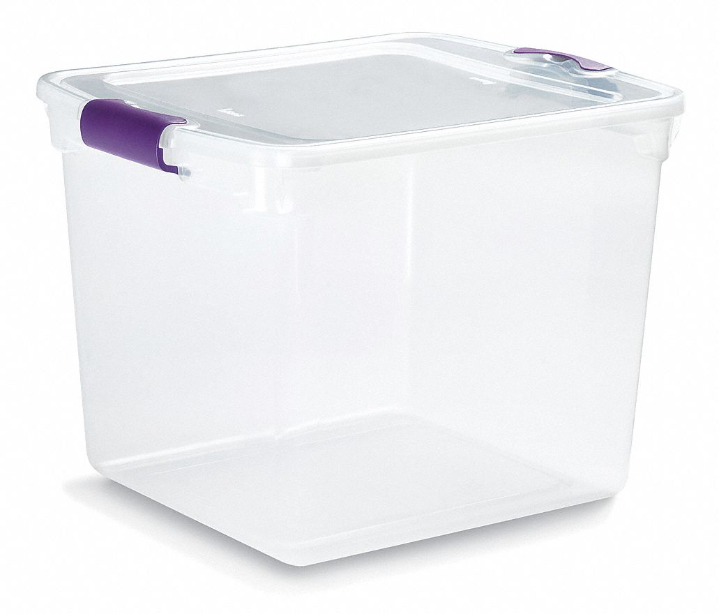 Storage Tote, Polypropylene, 31 Qt, Clear
