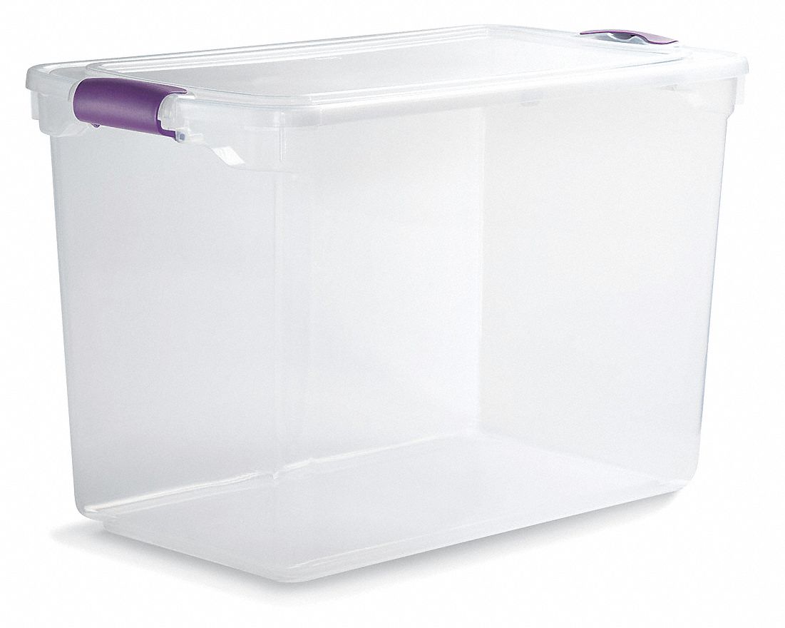 Storage Tote, Polypropylene, 112 Qt, Clear
