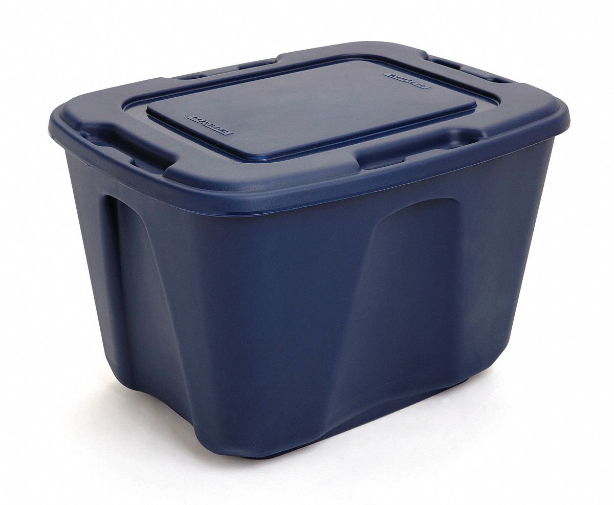 Storage Tote, Polypropylene, 18 Gal, Navy