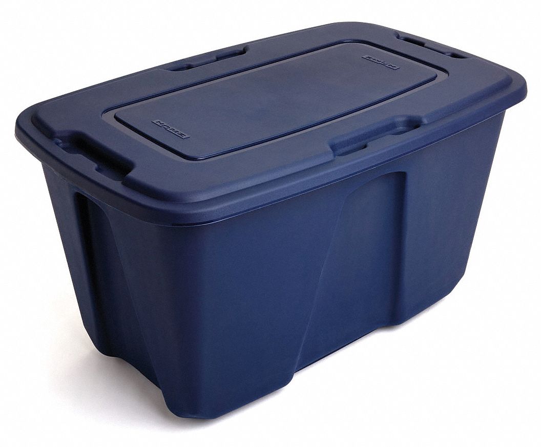 Storage Tote, Polypropylene, 32 Gal, Navy