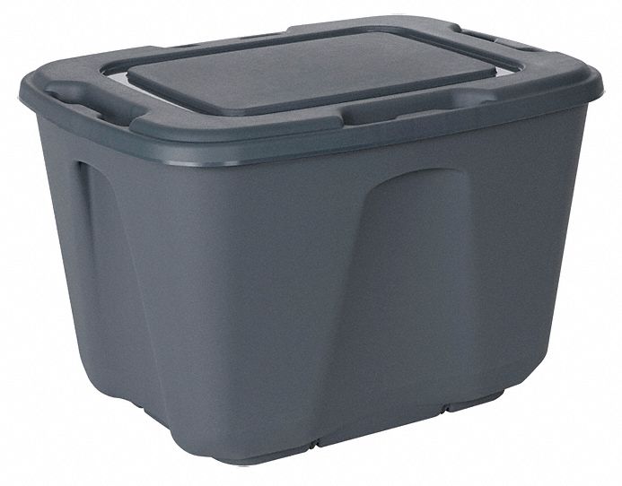 Storage Tote, PolyPropylene, 18Gal, Graphte