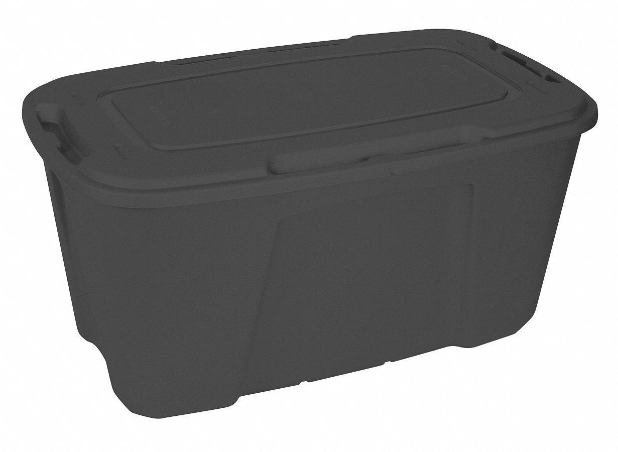 Storage Tote, Polypropylene, 49Gal, Graphte