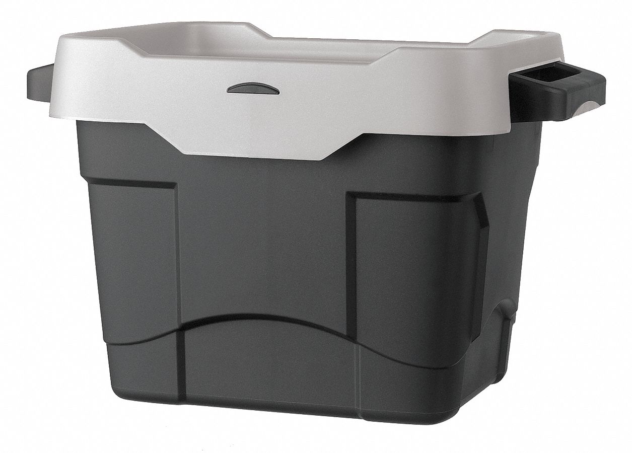 Storage Tote, Polypropylene, 9 Gal, Gray