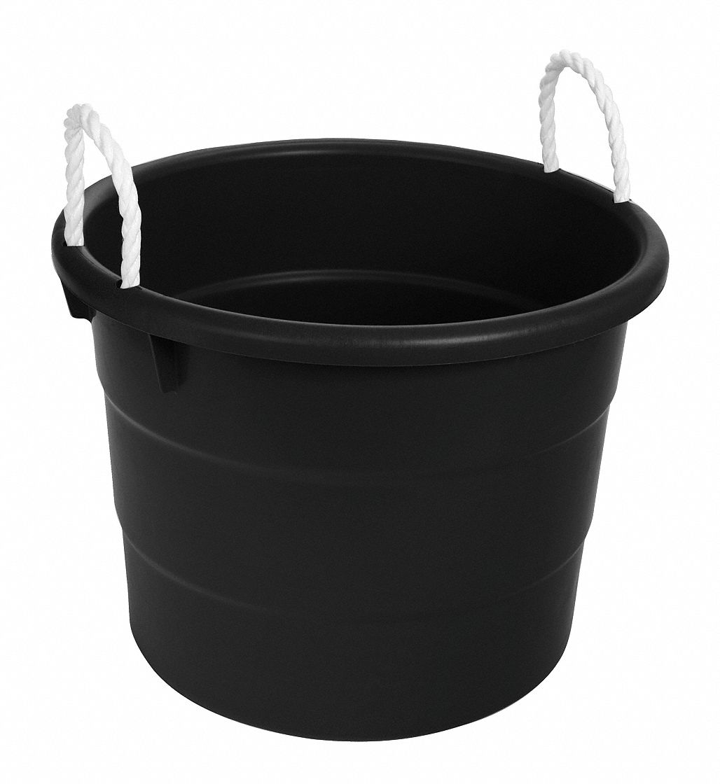 Storage Tub w/ Rope Handles, 10 Gal, Black