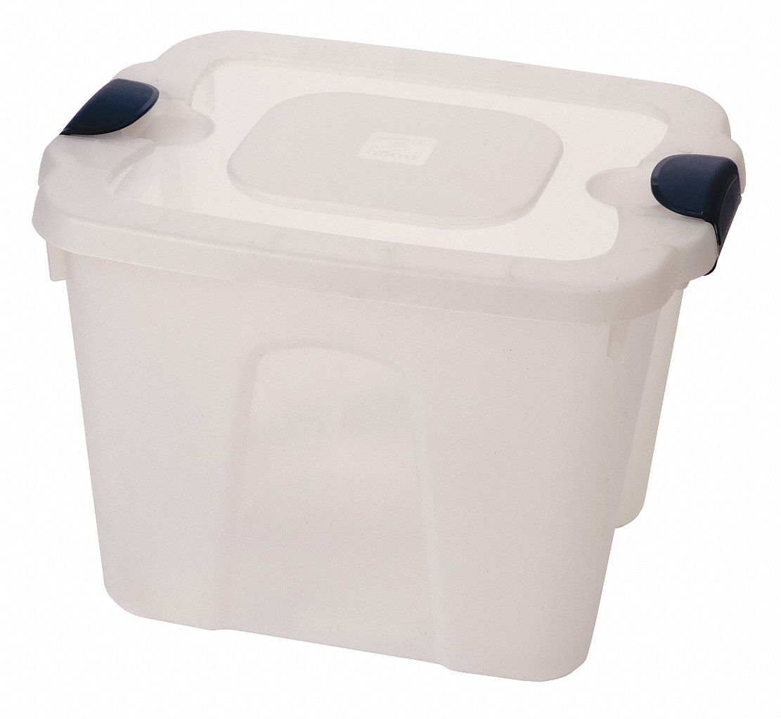 Storage Tote, Polypropylene, 10 Gal, Clear