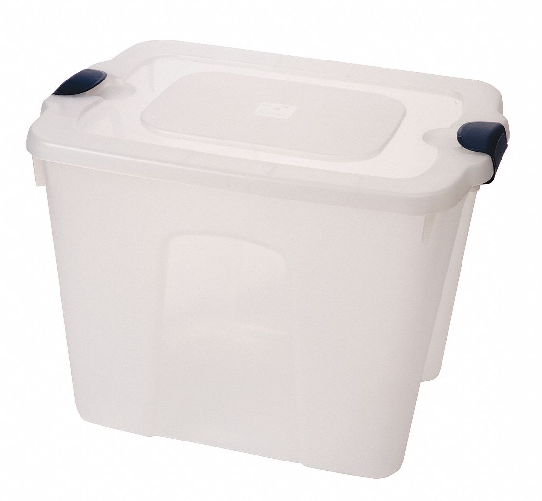 Storage Tote, Polypropylene, 22 Gal, Clear