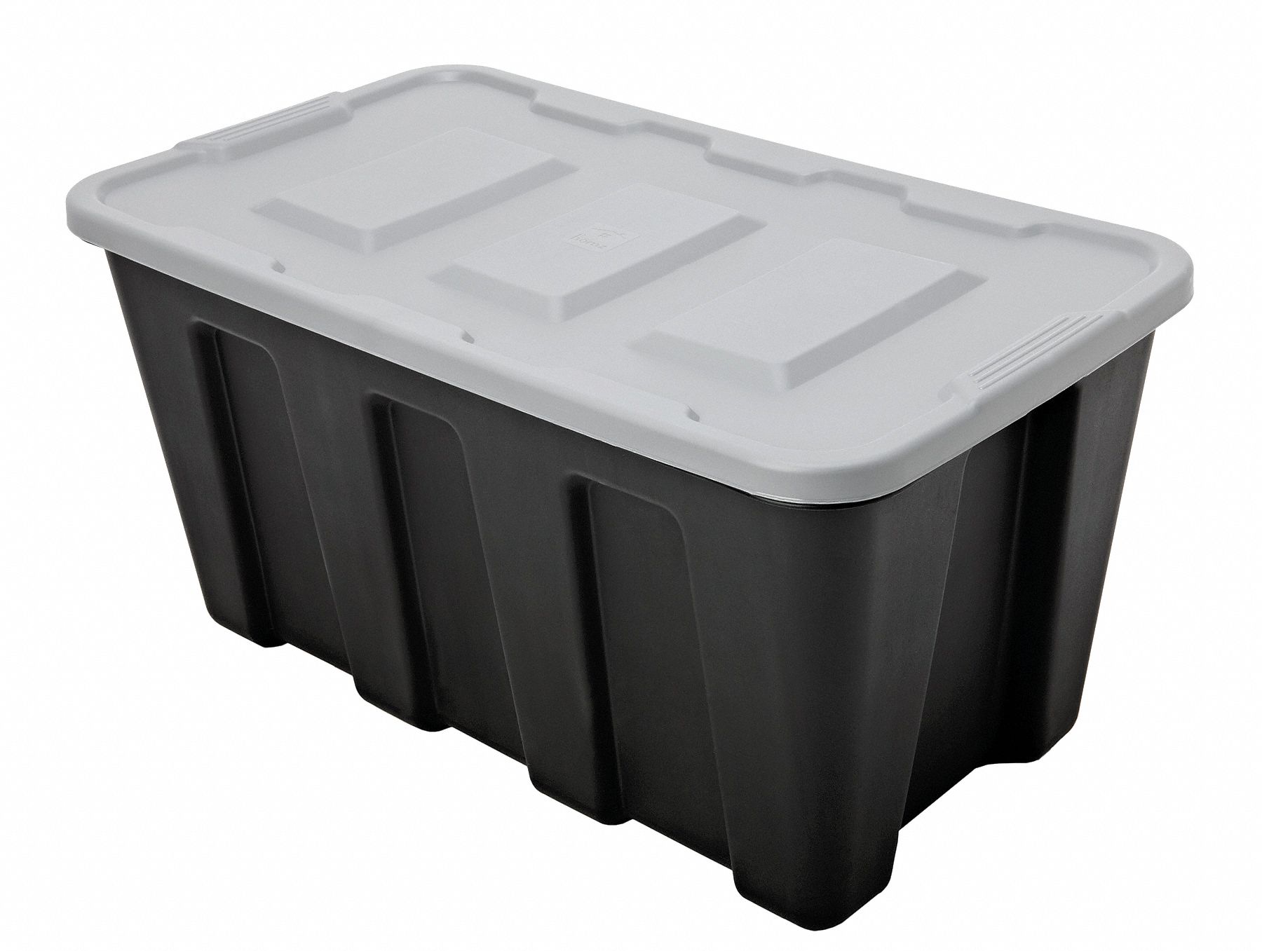 Storage Tote, Polyethylene, 34 Gal, Blk/Gry