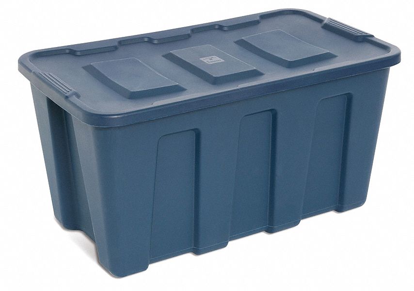 Storage Tote, Polyethylene, 34 Gal, Blue