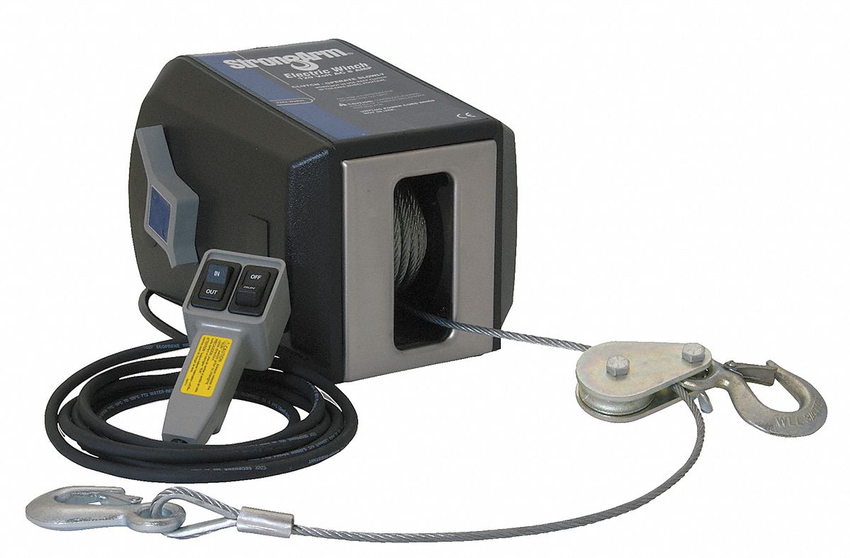 Electric Winch, 8-13/16 In. W, Wire