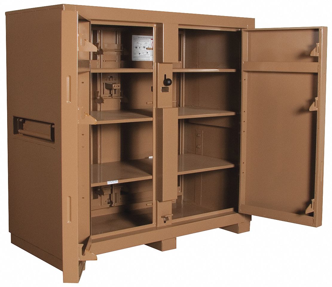 Jobsite Cabinet, 4-Door, 60 x30 x60 In, Tan