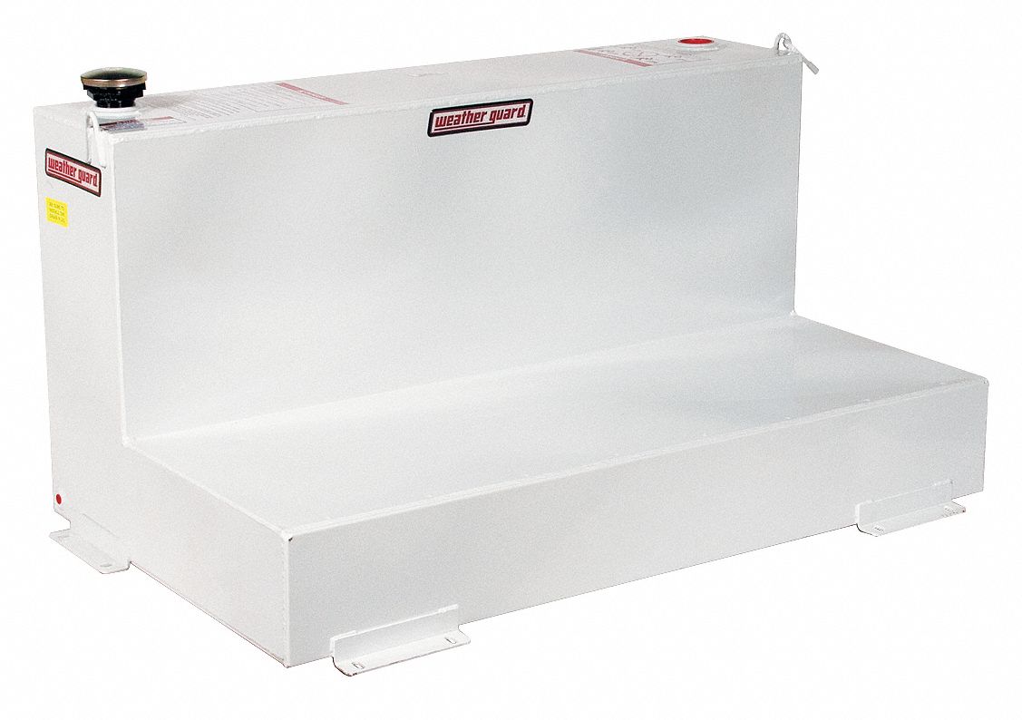 Transfer Tank, Steel, L-Shape, 90 gal, White