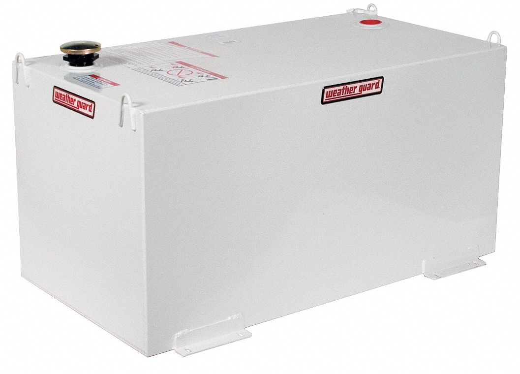 Transfer Tank, Steel, Rect., 100 gal., White