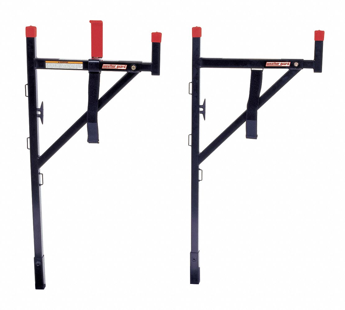 Truck Ladder Rack, Steel, 23 x3x57, Blk/Red