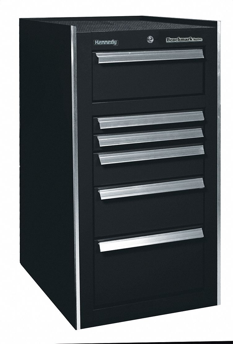 Side Cabinet, 21x24x35-3/4In, 6 Drwrs, Blk