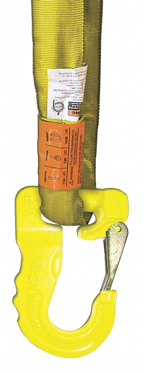 Round Sling Hook, Yellow, 8400Lb