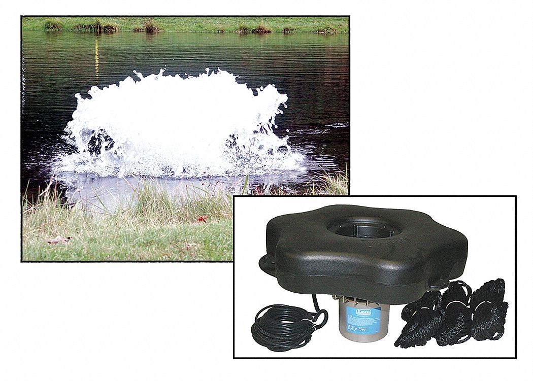 Pond Surface Aeration, 3/4 HP, Cord 100 Ft