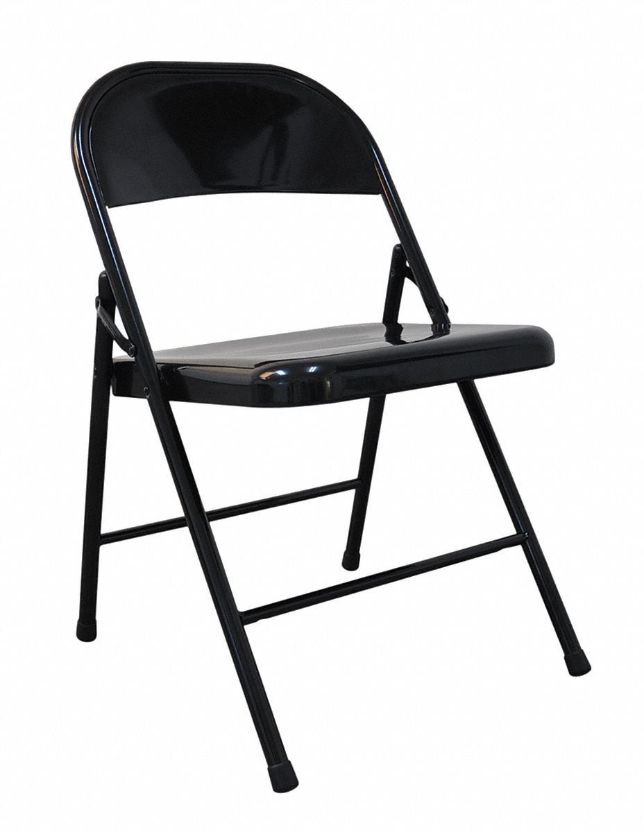 Folding Chair, Steel, Black