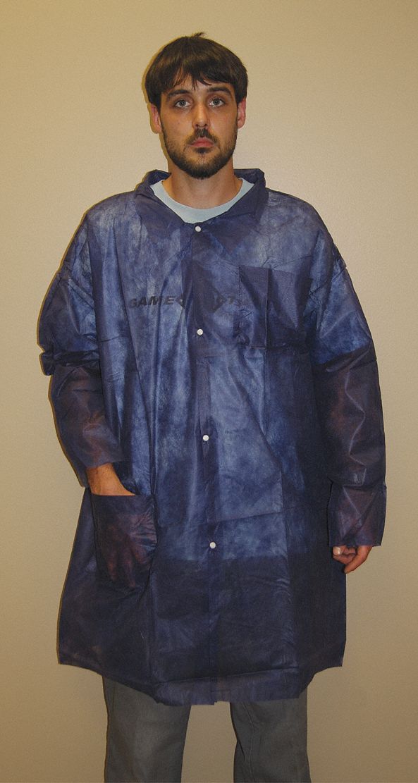 Disp. Lab Coat, 3XL, Poly, Blue, PK30