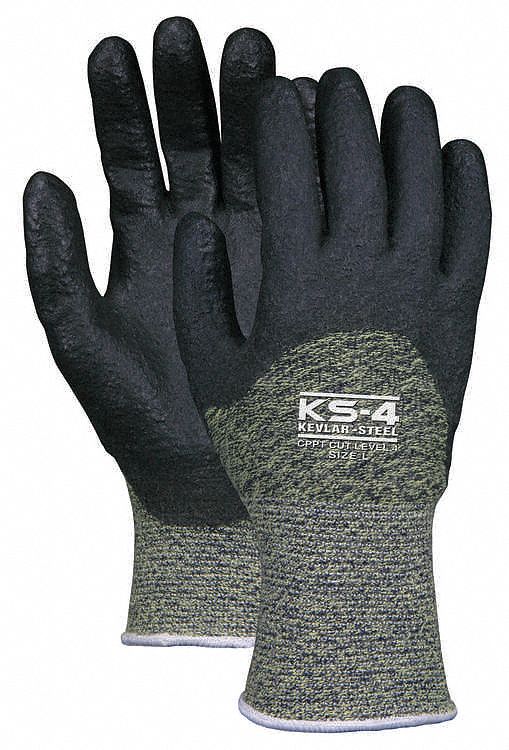 Cut Resistant Gloves, PVC, 2XL, PR