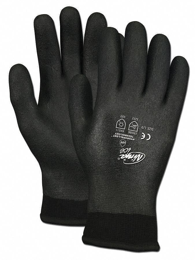 Coated Gloves, XL, Black, PR