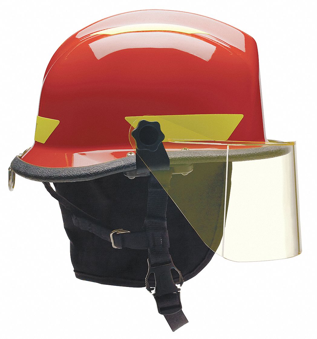 Fire/Rescue Helmet, Red, Thermoplastic