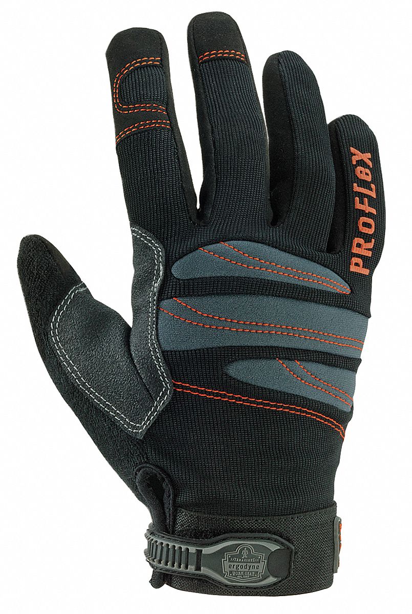 Mechanics Gloves, Black, XL, PR