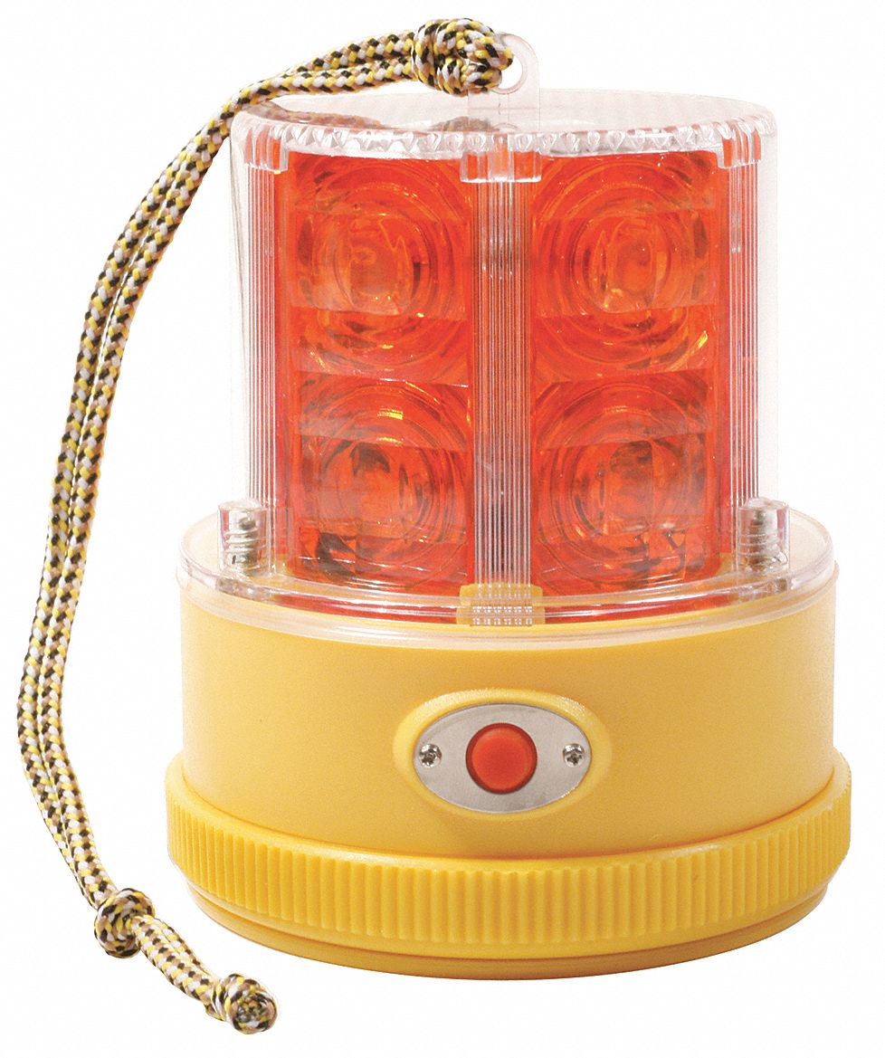 Warning Light, LED, Red, Mag, Rnd, 4-1/4 Dia