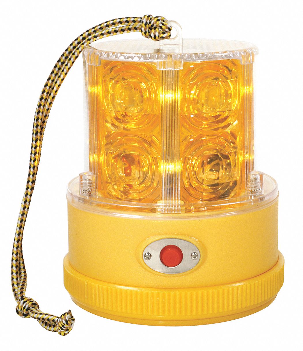 Warning Light, LED, Ambr, Mag, Rnd, 4-1/4 Dia