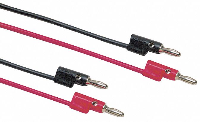 BANANA PLUG PATCH CORD, STACKABLE, BLACK