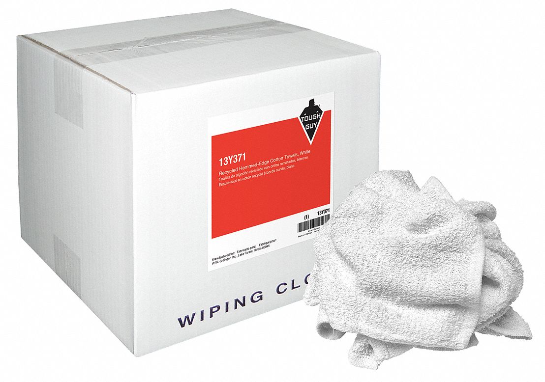 Cloth Rag, Rcycld Cottn Towels, 10 lb.Box