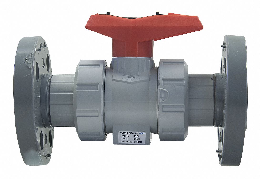 Ball Valve, 4 In, Flanged, EPDM, CPVC