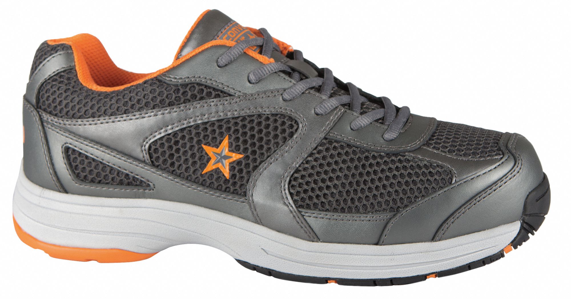 Athletic Work Shoes, Stl, Mn, 13W, Gry, 1PR