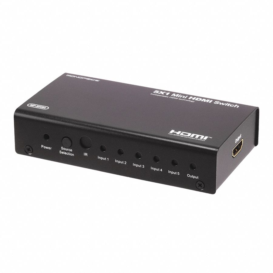A/V Mini Switch, HDMI 5x1, w/Remote
