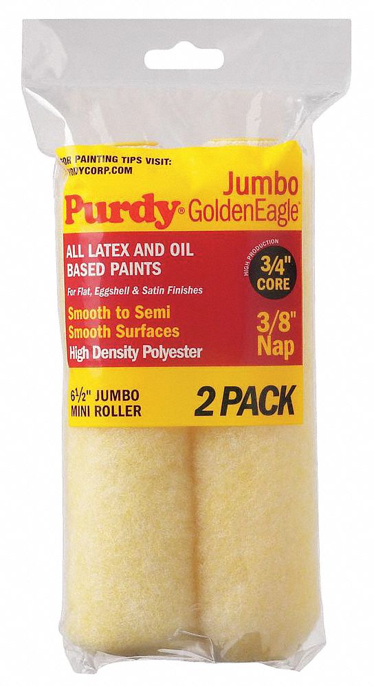 Mini Paint Roller Cover, 6-1/2 In, PK2