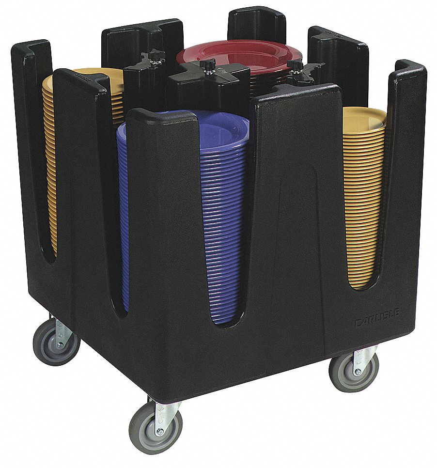 Dish Dolly, 4 Dividers, Black