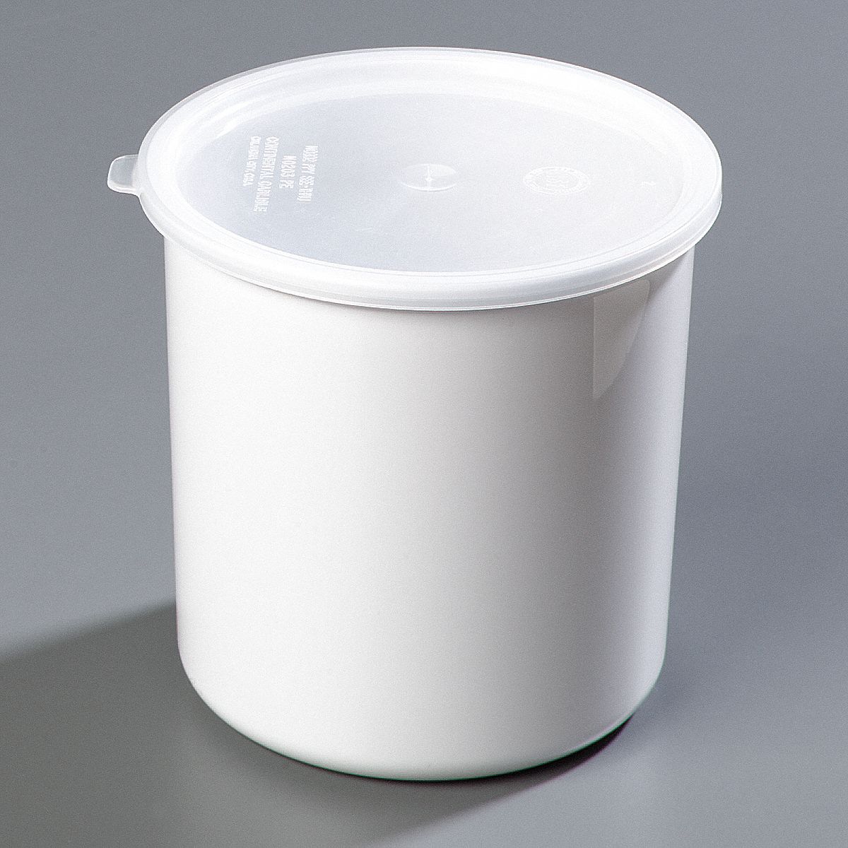 Poly-Tuf Crock w/Lid, 2.7 qt., White, PK 6