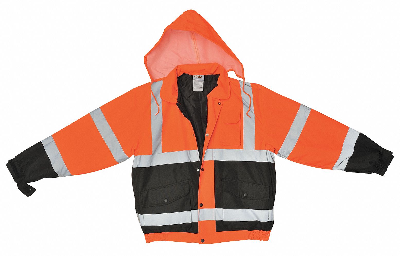 Bomber Jacket, Insulated, Orange/Black, XL