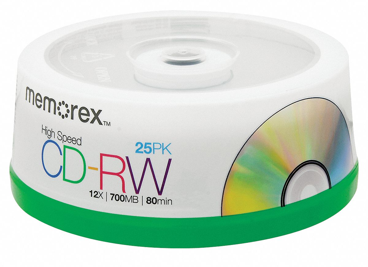 CD-RW Disc, 700 MB, 80 min, 12x, PK 25