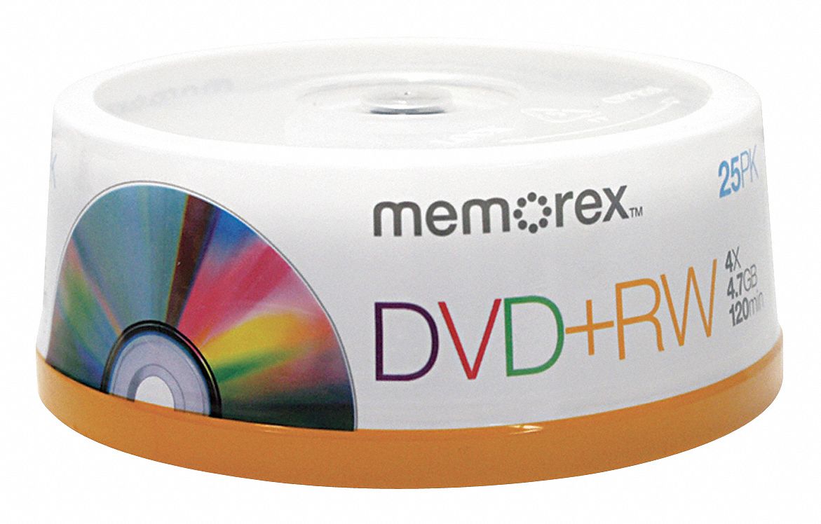 DVD+RW Disc, 4.70 GB, 120 min, 4x, PK 25