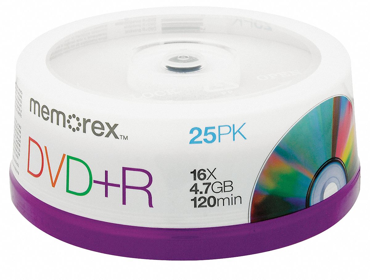 DVD+R Disc, 4.70 GB, 120 min, 16x, PK 25