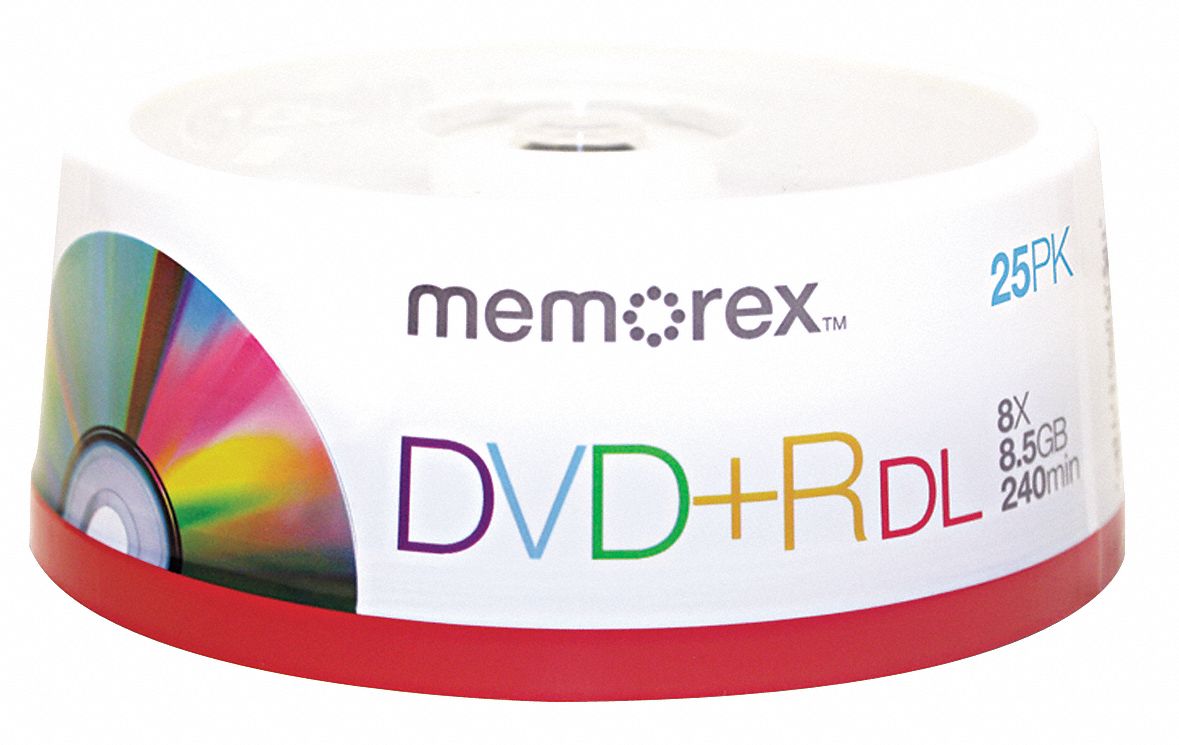 DVD+R Dual Disc, 8.50 GB, 240 min, 8x, PK 25