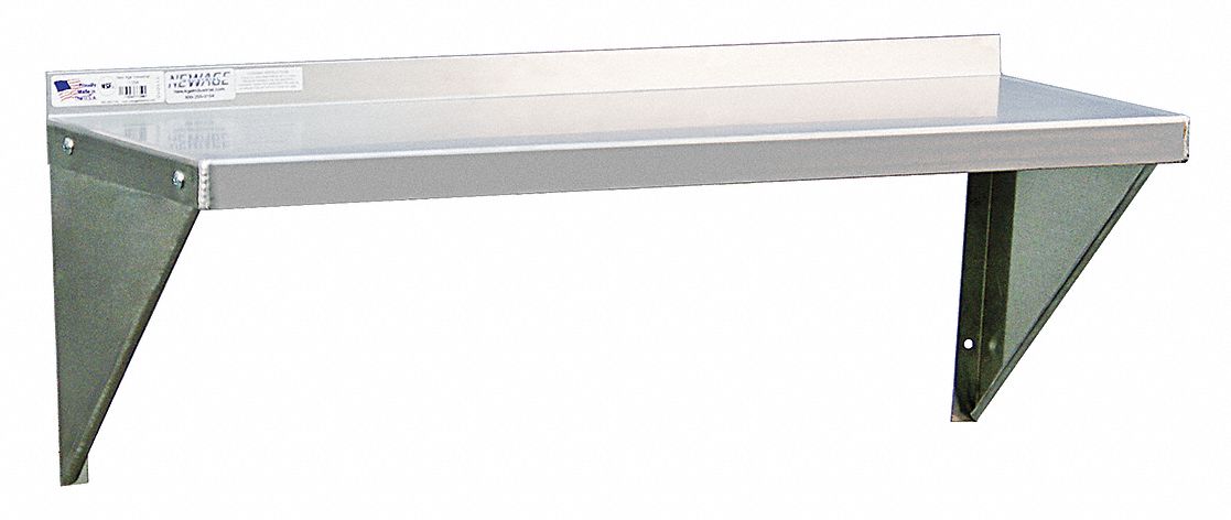 Wall Shelf, 48InW, 13-1/2H, 12InD