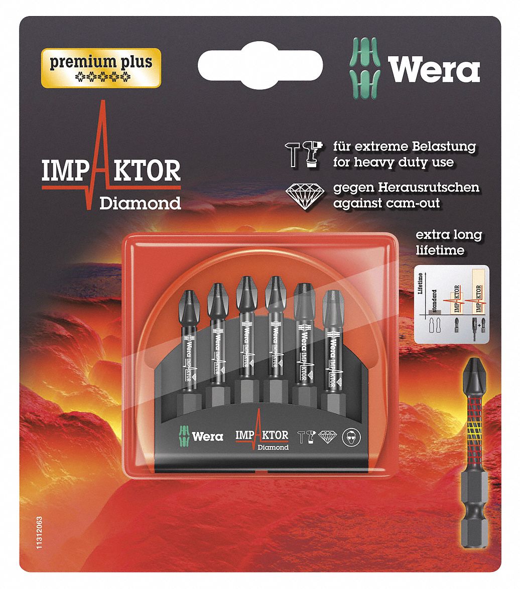 Mini Impaktor Bit-Check, PH 2 x 4, 6 Pc