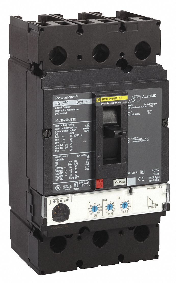 Circuit Breaker, Molded Case, 600V, 250A