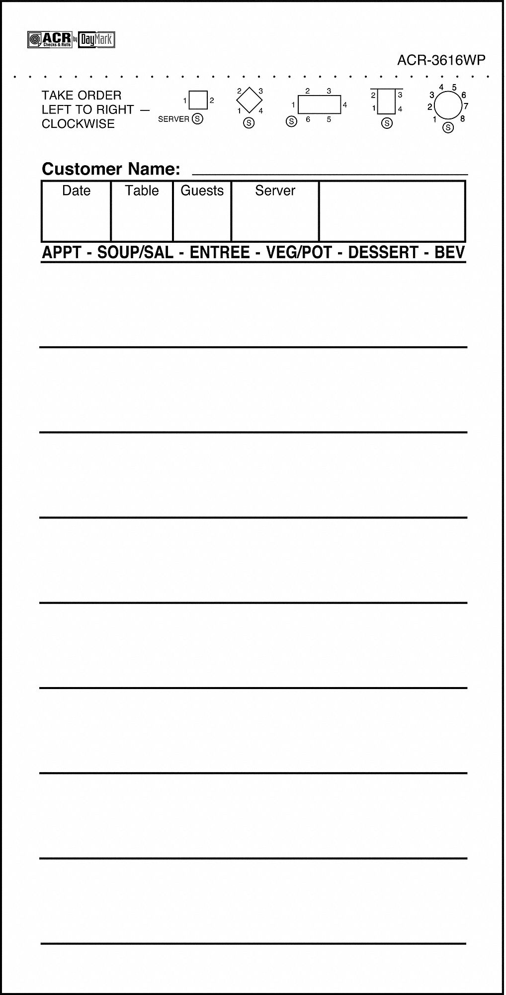 Guest Check Bond, 1  Part, PK 50