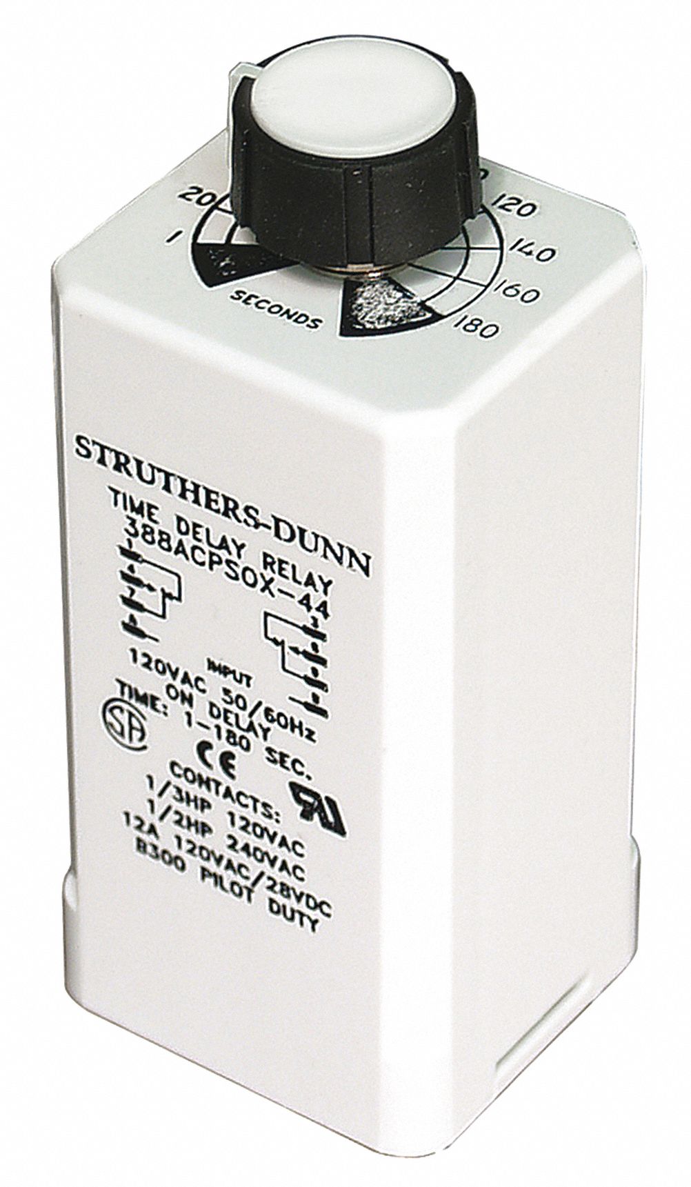 Time Delay Relay, 8 Pin, 0.3-30 Sec