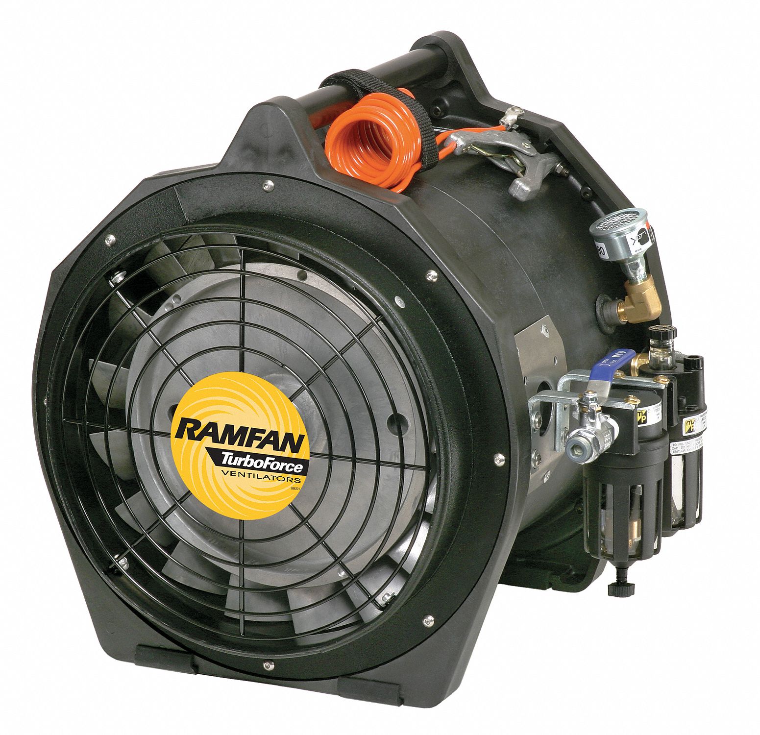 Conf.Sp. Fan, Air Motor, 12 In, 1/2 HP