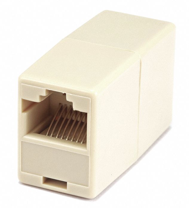 RJ45, 8P8C, Reverse Inline Coupler, Beige