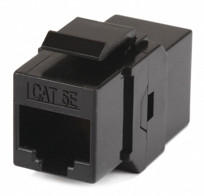 Datacom Jack, Cat5e, Inline Coupler, Black
